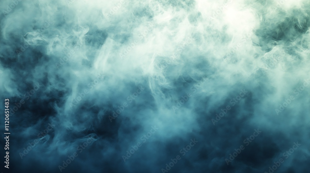 Aufkleber Calm and abstract blend of blue tones creating a textured atmospheric background : Generative AI