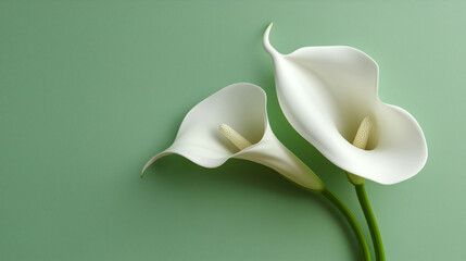 Elegant White Calla Lilies Green