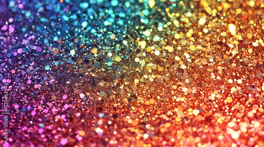 Poster bright multicolored glittering surface with rainbow sparkles : generative ai