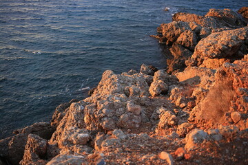 red rocks and sea