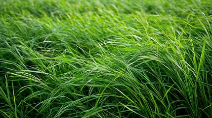 DewKissed Lush Green Grass Field in the Tranquil Countryside : Generative AI