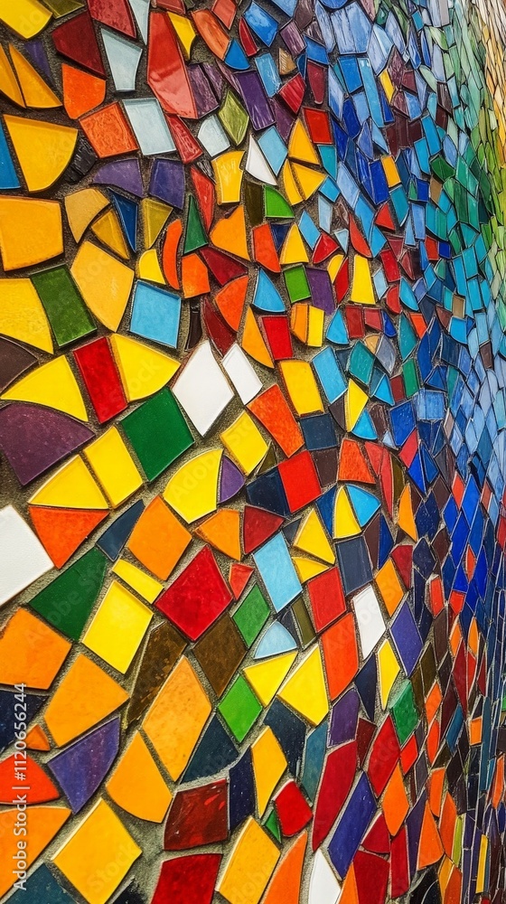 Aufkleber abstract mosaic with small colored tiles forming a vibrant pattern