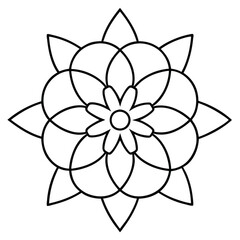 black and white flower isolated