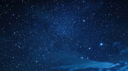 Blue night starry sky space background