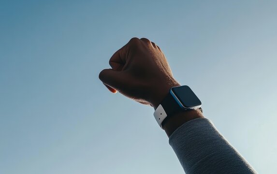 Contactless Payment Technology Hand Scanning Smartwatch at Checkout for Convenient Transactions