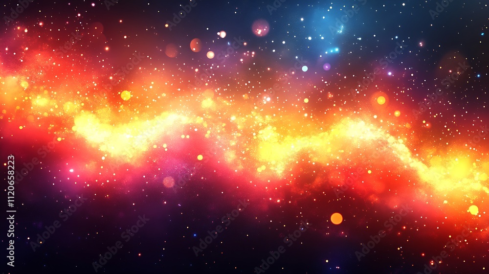 Aufkleber Brilliant Cosmic Explosion with Fiery Nebulaic Patterns in Deep Space : Generative AI