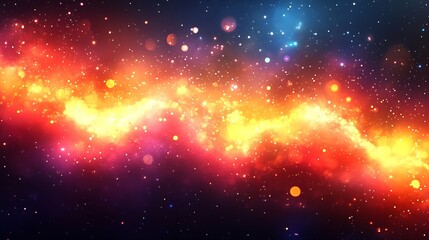 Fototapeta premium Brilliant Cosmic Explosion with Fiery Nebulaic Patterns in Deep Space : Generative AI
