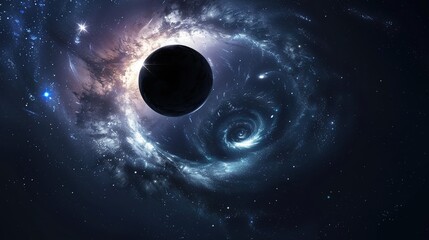 Black mysterious universe outer space