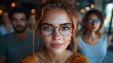 Business Team Taking Diverse Selfie in Modern Office During Work Conference