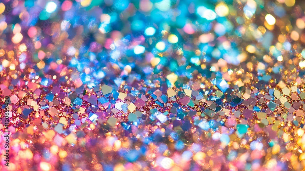 Poster radiant shimmering glitter background with colorful diamond shapes : generative ai
