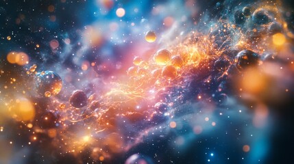 Fototapeta premium Abstract colorful energy spheres in cosmic space