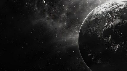 Obraz premium Black Art Minimalist Universe Planet Night