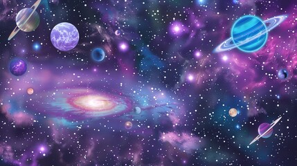 universe starry sky flares bright planet cosmic