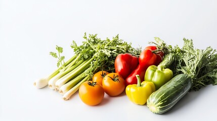 Vibrant Array of Farm Fresh Vegetables Featuring Zucchini and Peppers : Generative AI