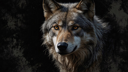 Fototapeta premium Wild Wolf in Abstract Nature Scene Stunning Professional Photography with Bold Artistic Interpretation and Striking Shadows