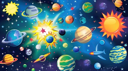 Naklejka premium Space background for Your design