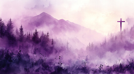 Obraz premium cross in the mountains