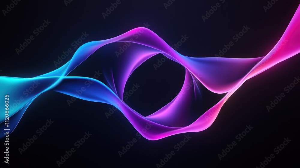 Aufkleber abstract waves of blue and pink light create a dynamic visual flow.