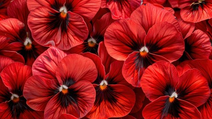 Vibrant Red Pansy Flower Background Texture