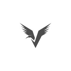 bird logo design with grey color