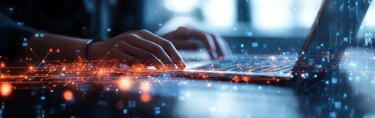 Futuristic Health Technology and Global Medical Network in Cyberpunk Style