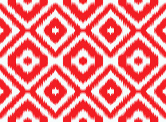 Vector Art IllustrationIkat Ethnic abstraction in red and white tone diamond pattern pattern. For backgrounds, design, textiles, fashion, decoration, carpets, pillowcases, art, creativity.