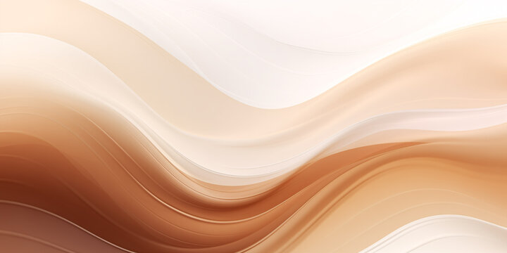 Coffee background, soft 3D waves in brown tones