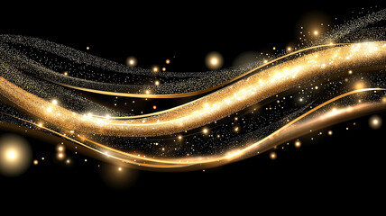 Obraz premium Vector gold glitter particles background effect 