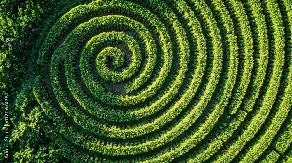 Poster irrigated fields showing neat, circular crop patterns from above