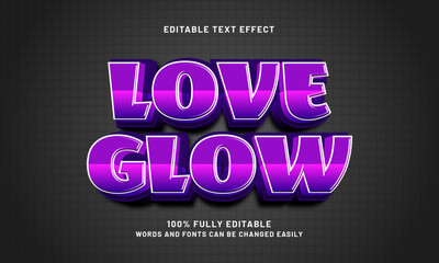 Fototapeta premium love glow editable text effects with a love and happy theme