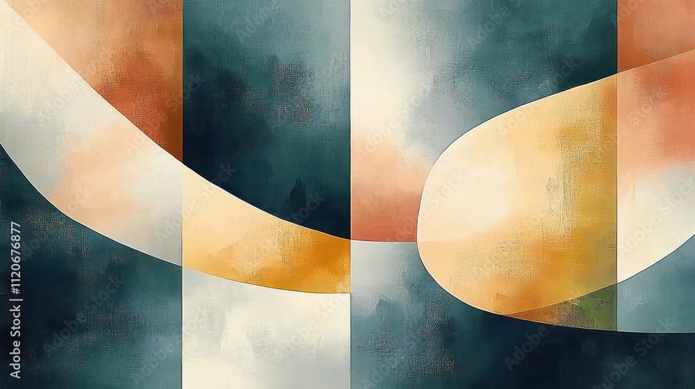 Poster abstract modern geometric patterns in soft pastel colors graphic design art minimalist wallpaper bac