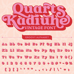 Kadiuhe Groovy Retro Vintage Display Bold Font alphabet.