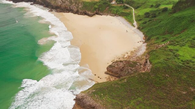 Beautiful Playa de Andrin and Playa de Balota beaches in Asturias, Spain
