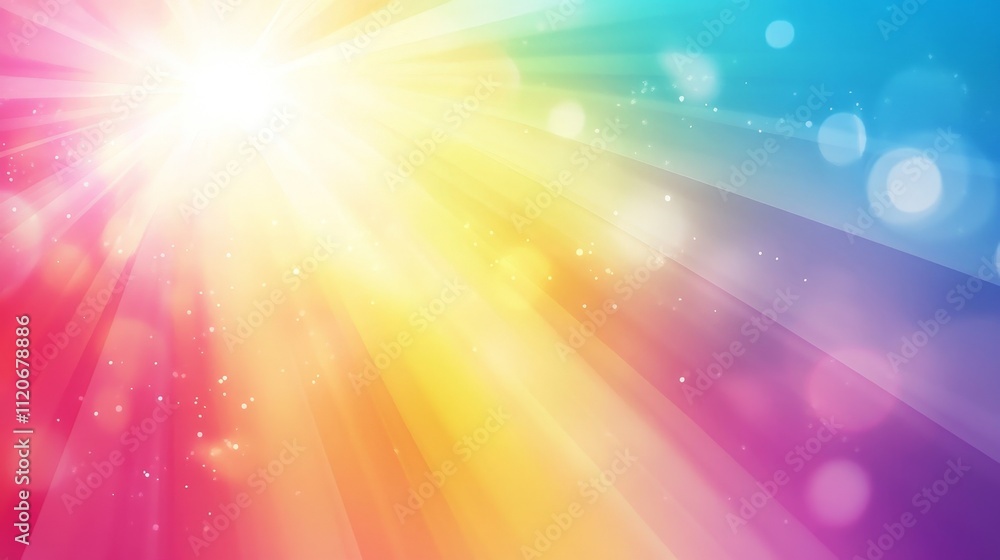 Poster rainbow gradient background with bright, cheerful colors in smooth transition