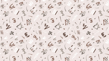 Obraz premium Brown brush shapes Hand drawn pattern background designs