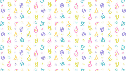 Colorful brush shapes Hand drawn pattern background designs