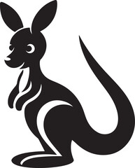 Cute kangaroo silhouette vector illustration