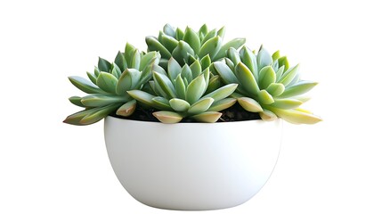 Obraz premium Elegant Succulents in a White Bowl: A Stunning Indoor Plant Arrangement