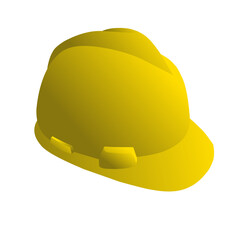 Yellow safety helmet on white background.