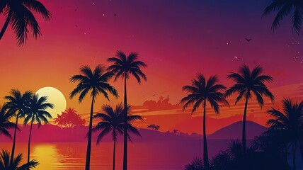Obraz premium Lightning Highlights a Tropical Wonderland 