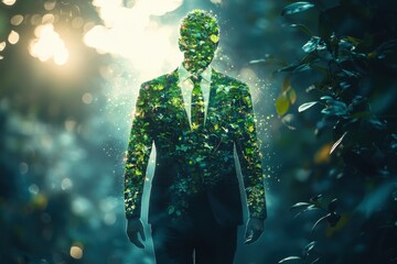 Artistic imagery of forest conservation in urban nature context