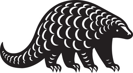 pangolin silhouette, pangolin icon, pangolin silhouette vector illustration