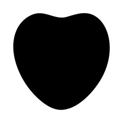 Black heart silhouette. Vector icon on white background