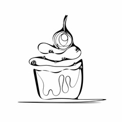 hand drawn vector illustration of an ice cream