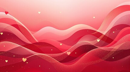 Abstract Valentine's Day Background with Flowing Love Waves, Happy Valentines day background banner