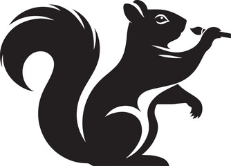 Squirrel vector illustration, Squirrel black silhouette icon