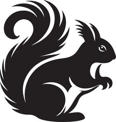 Squirrel vector illustration, Squirrel black silhouette icon