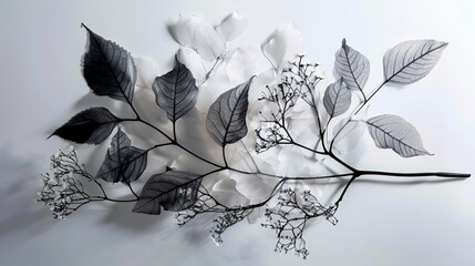 Nature�s Canvas: Captivating transparent plant cut-outs.
