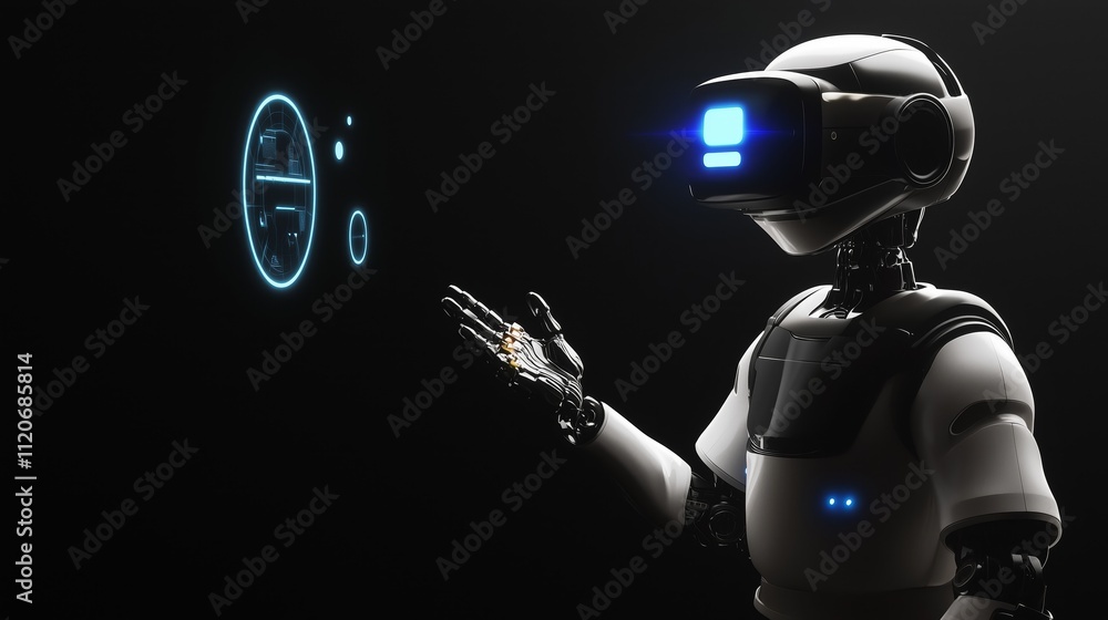 Poster ai robot guiding student through interactive virtual learning environment