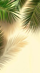 Obraz premium Tropical palm leaf shadows on a sandy beige background